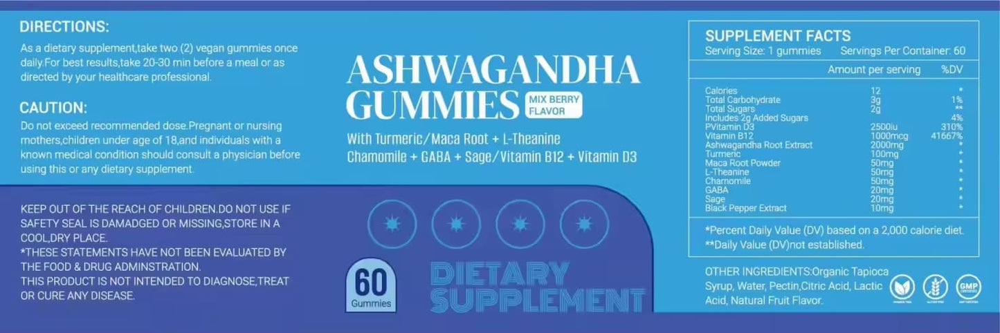 Ashwagandha Capsules | Max Strength Supplement | 120 Capsules | Non-GMO, Gluten Free