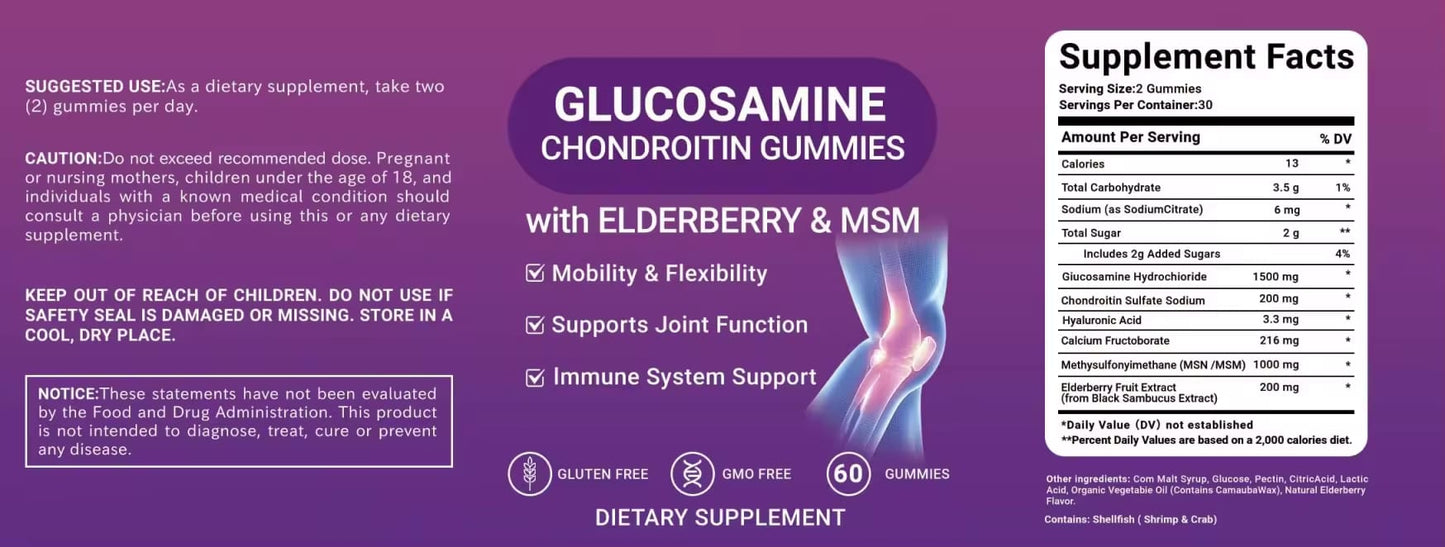 Glucosamine Chondroitin MSM 1500mg Complex - 60 Capsules